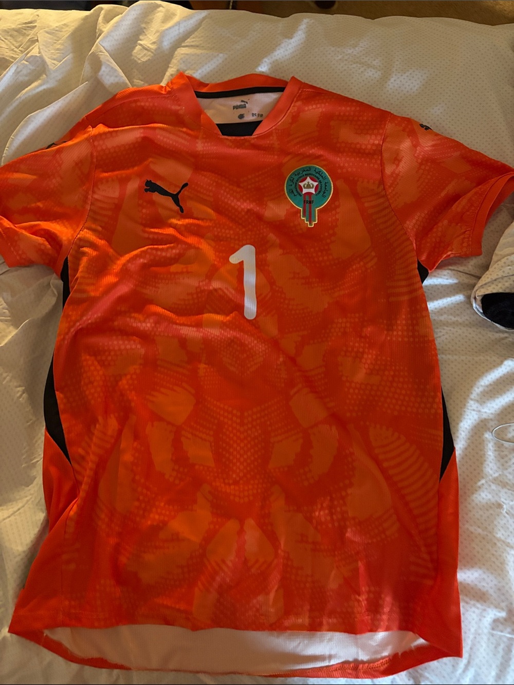 Puma Orange Morocco Goalkeeper Shirt with White Number
